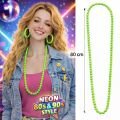 Neon Yeşil Boncuk Kolye 80 cm – Retro 80’ler 90’lar Parti Aksesuarı
