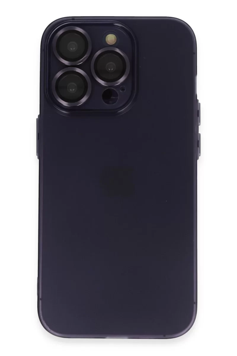 Newface Apple iPhone 14 Pro Max Kılıf Luko Lens Silikon - Derin Mor