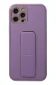 Newface Apple iPhone 12 Pro Kılıf Coco Deri Standlı Kapak - Lila