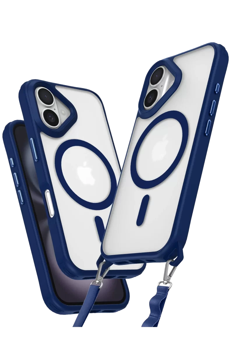 Newface Apple iPhone 16 Plus Kılıf Enka Magsafe Silikon Kılıf - Lacivert