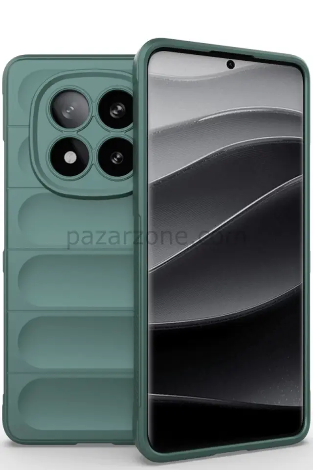 Newface Xiaomi Redmi Note 14 Pro 5G Kılıf Optimum Silikon - Koyu Yeşil