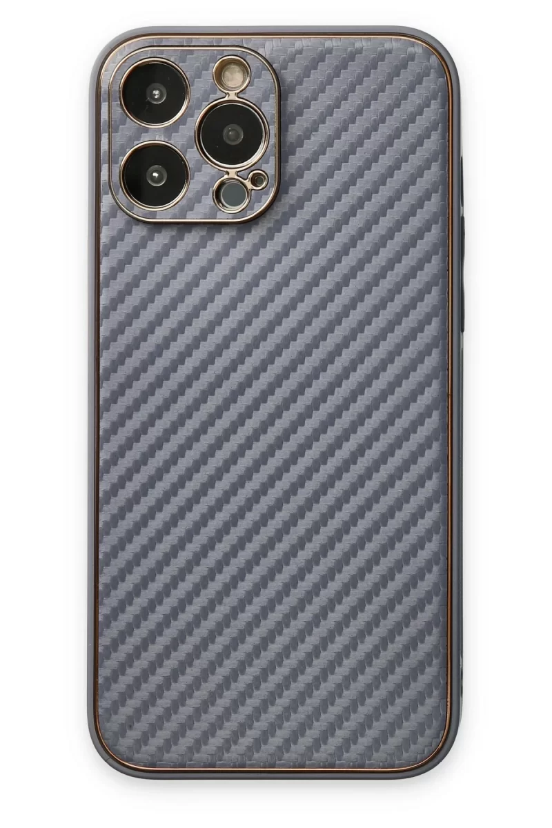 Newface Apple iPhone 13 Pro Max Kılıf Coco Karbon Silikon - Gri