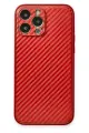 Newface Apple iPhone 13 Pro Max Kılıf Coco Karbon Silikon - Kırmızı