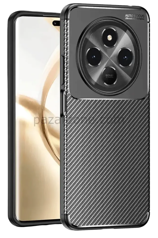 Newface Tecno Spark 30 Kılıf Auto Focus Karbon Kapak - Siyah