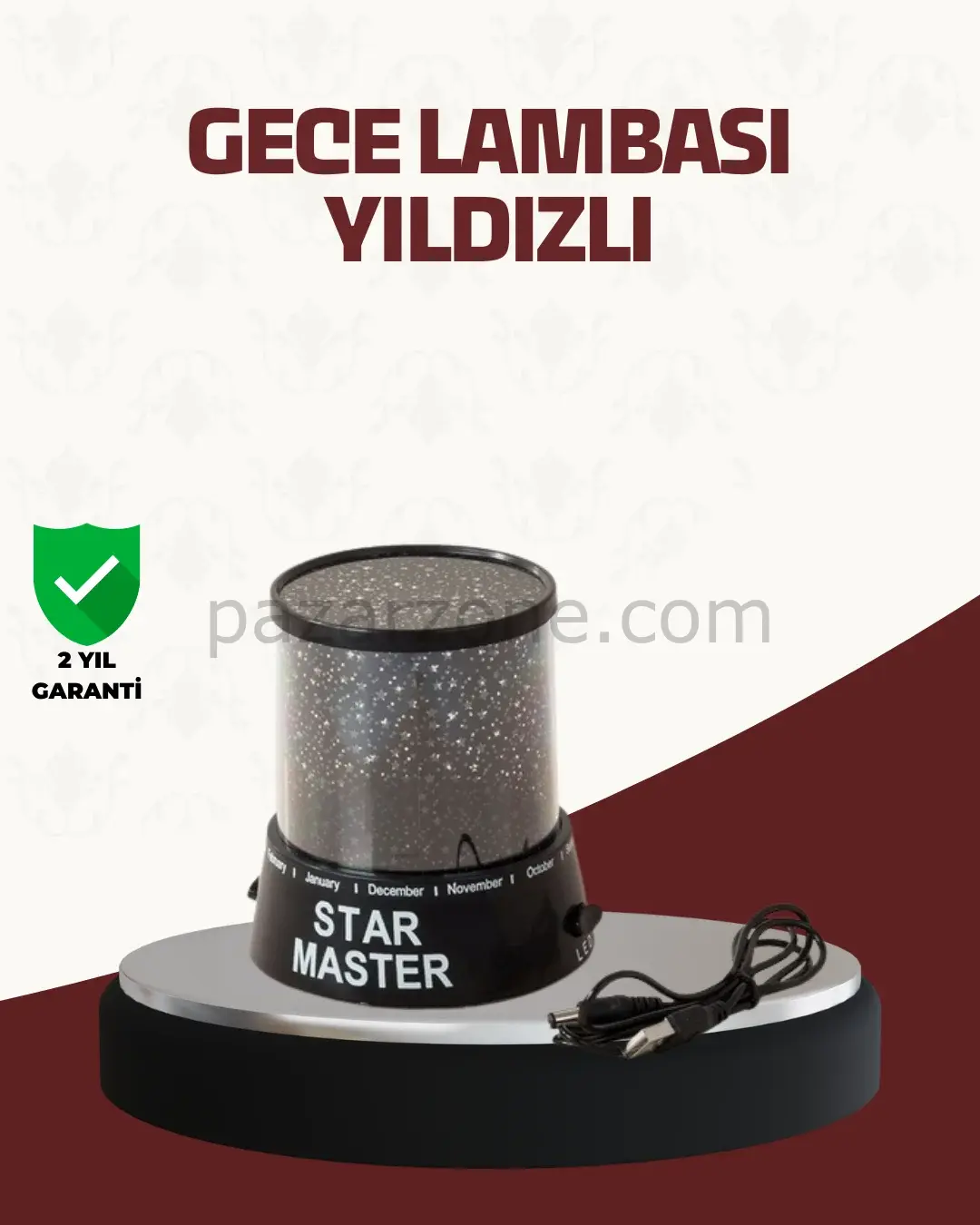 Galaxy Efektli LED Projektör Taşınabilir Yıldız Gece Lambası
