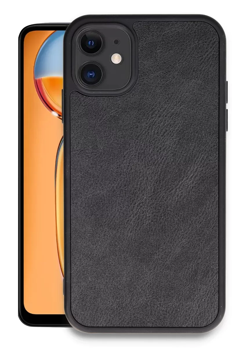 Newface Apple iPhone 11 Kılıf Aras Deri Kapak - Siyah