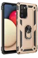 Newface Samsung Galaxy A02S Kılıf Sofya Yüzüklü Silikon Kapak - Gold
