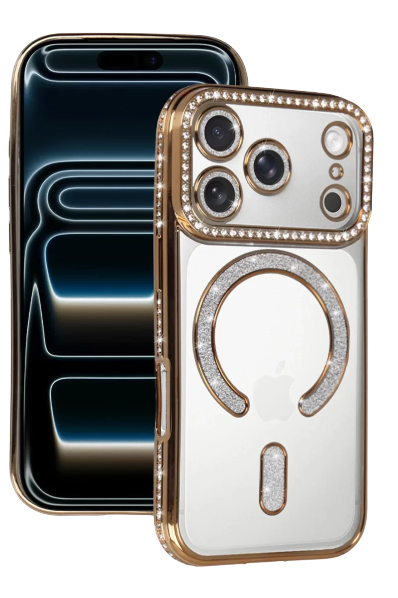 Newface Apple iPhone 17 Pro Max Joke Simli Magneticsafe Kılıf - Gold