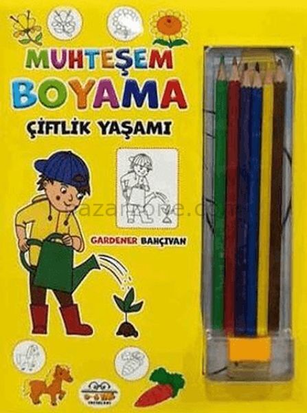 Muhteşem Boyama - Çiftlik Yaşamı + 6lı Boya Kalemi
