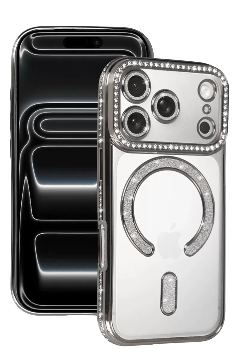 Newface Apple iPhone 17 Pro Max Joke Simli Magneticsafe Kılıf - Gümüş