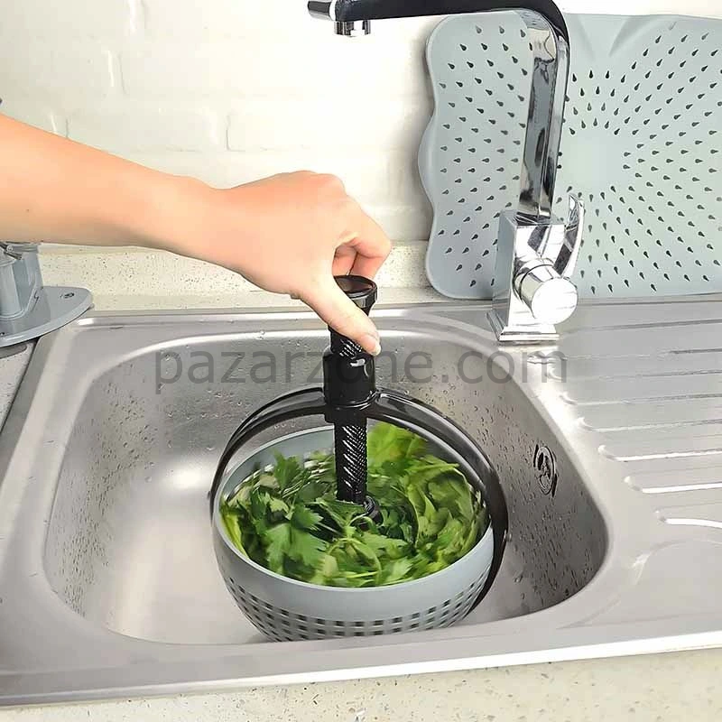 Hızlı Salata Kurutucu Süzgeç- Dönerli Süzgeç Dev Boy