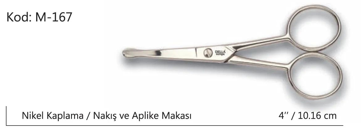 Rose Europe Aplike Ve Nakış Makası Kıvrık Küt Uçlu No:4 10,16 Cm