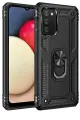 Newface Samsung Galaxy A02S Kılıf Sofya Yüzüklü Silikon Kapak - Siyah