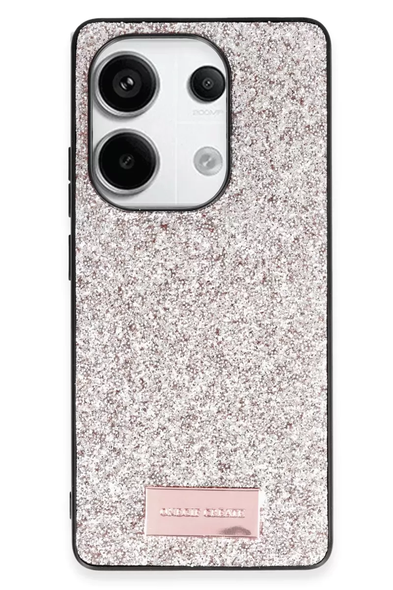 Onegif Xiaomi Redmi Note 13 Pro 4G Bright Simli Kapak - Gold