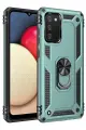 Newface Samsung Galaxy A02S Kılıf Sofya Yüzüklü Silikon Kapak - Yeşil
