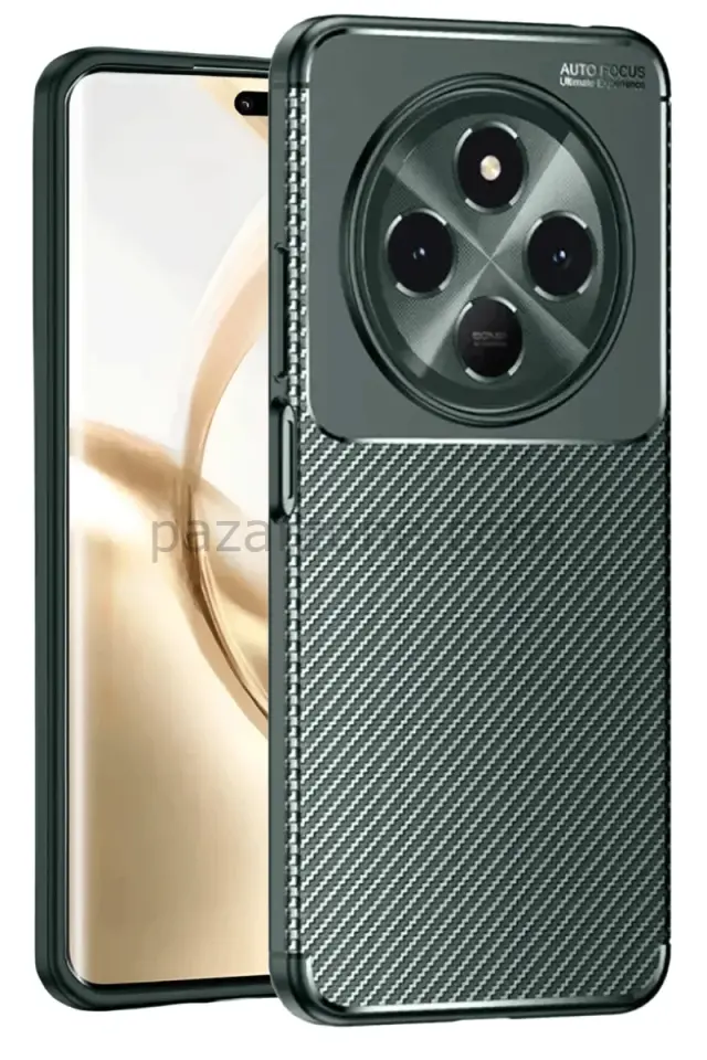 Newface Tecno Spark 30C Kılıf Auto Focus Karbon Kapak - Koyu Yeşil