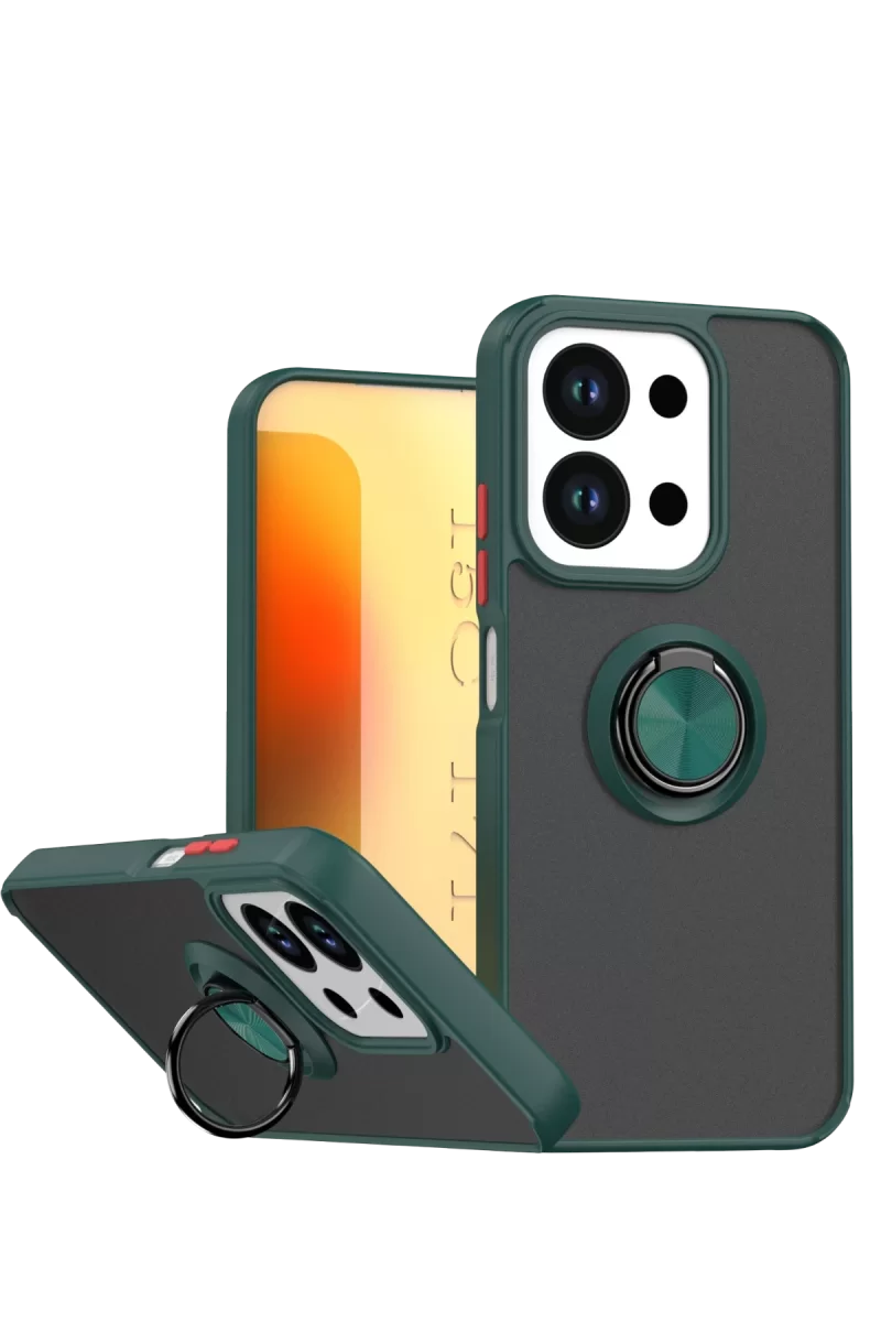 Newface Xiaomi Redmi 15C 4G Montreal Yüzüklü Silikon Kapak - Yeşil
