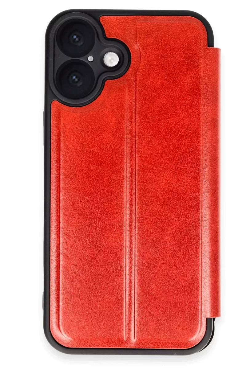 Newface Apple iPhone 16 Plus Kılıf Flip Cover - Kırmızı