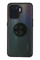 Newface Oppo Reno 5 Lite Kılıf Montreal Yüzüklü Silikon Kapak - Siyah