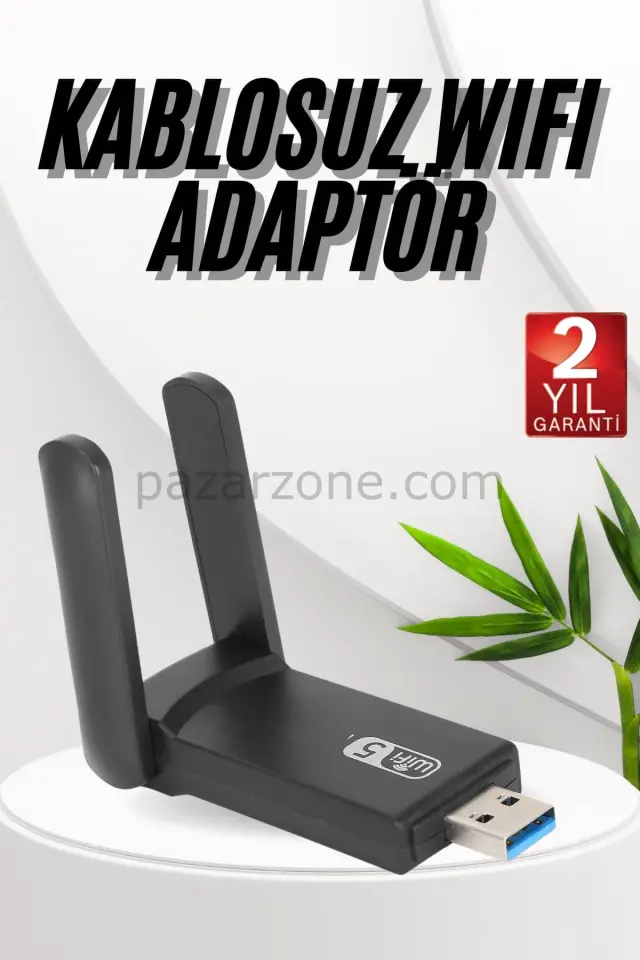 Wifi Adaptörü Bt5.0 Wifi 2'si Bir Arada Çift Bantlı Çift Anten