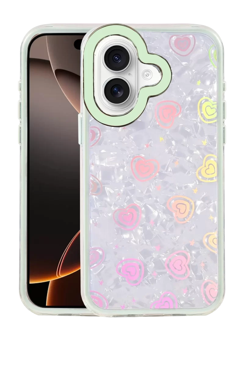 Newface Apple iPhone 16 Lumi Desenli Kapak - Yeşil