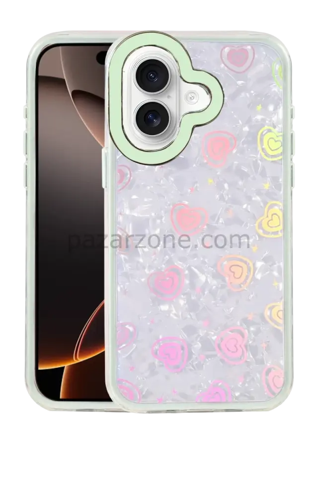 Newface Apple iPhone 16 Lumi Desenli Kapak - Yeşil