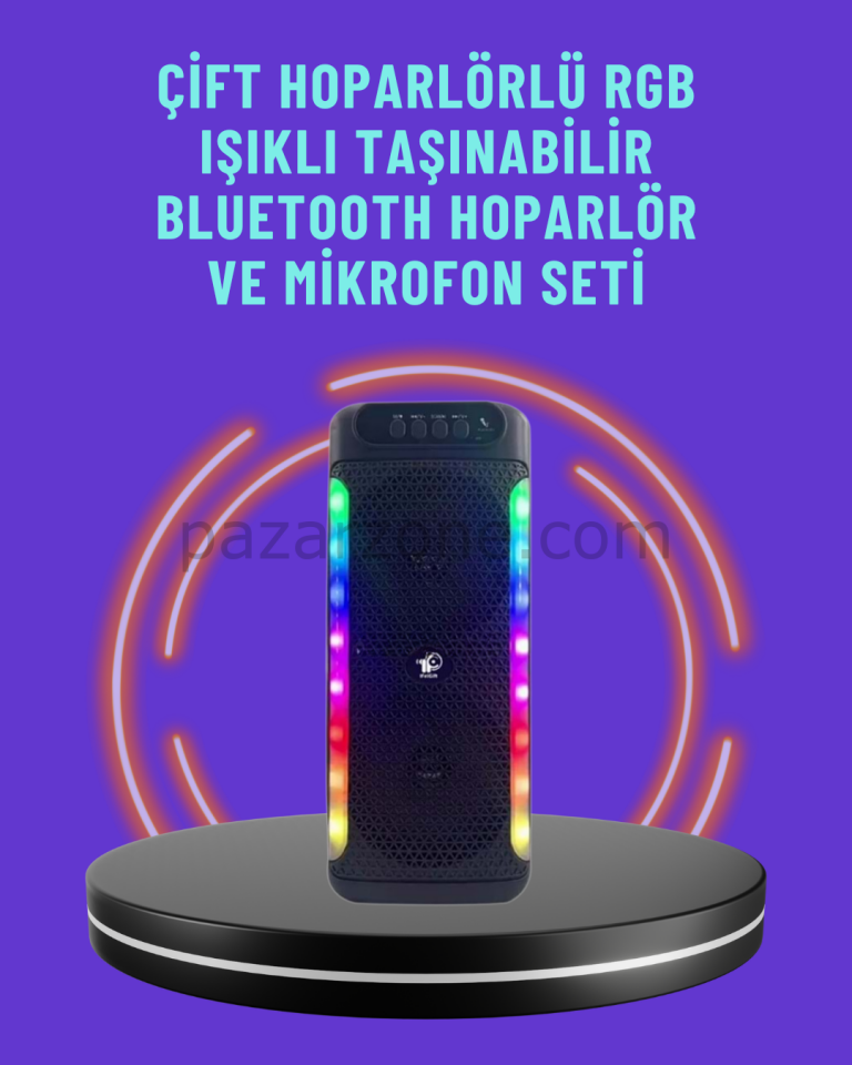 Ev ve Dış Mekan Kullanımına Uygun RGB Işıklı Hoparlör