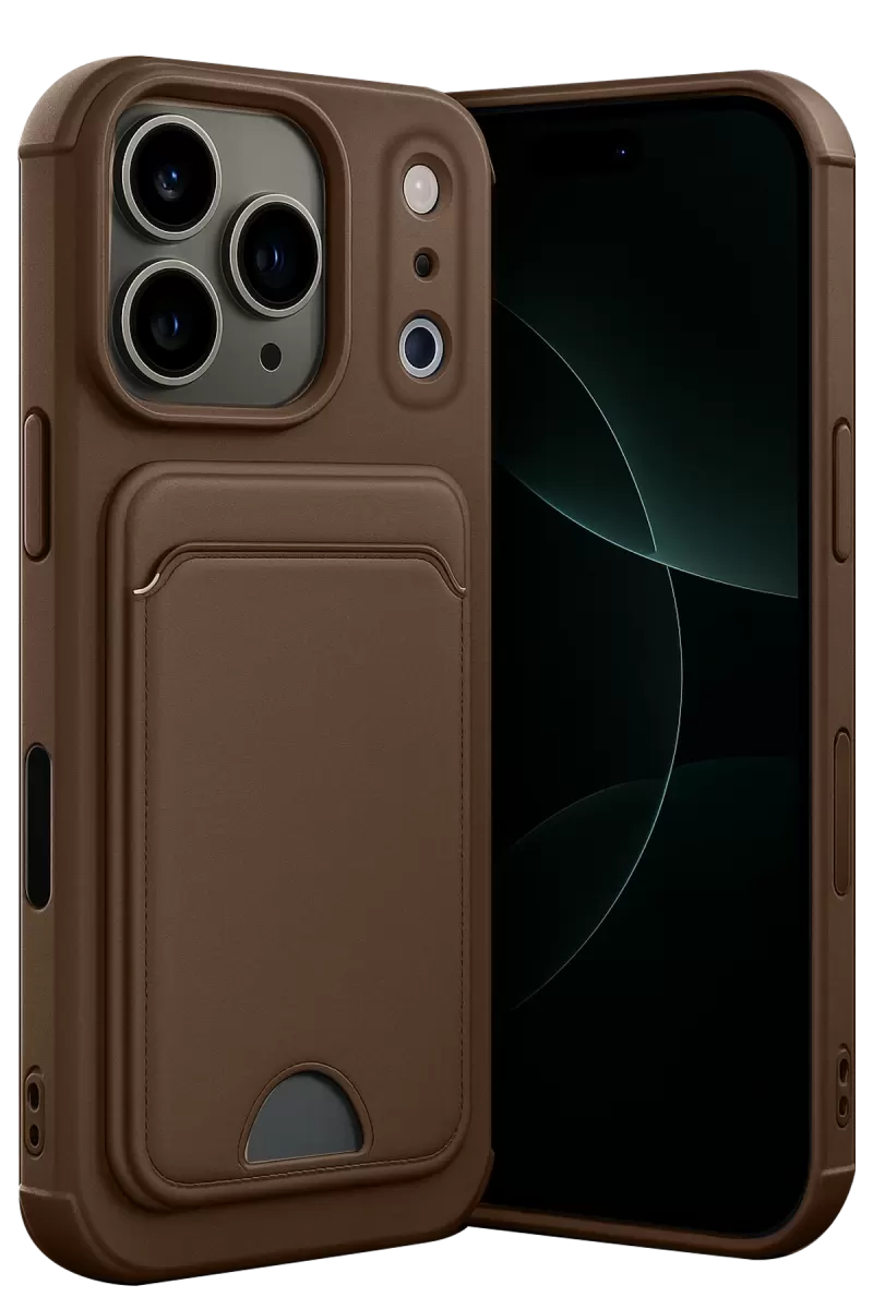 Newface Apple iPhone 17 Pro Max Kelvin Kartvizitli Silikon - Kahverengi