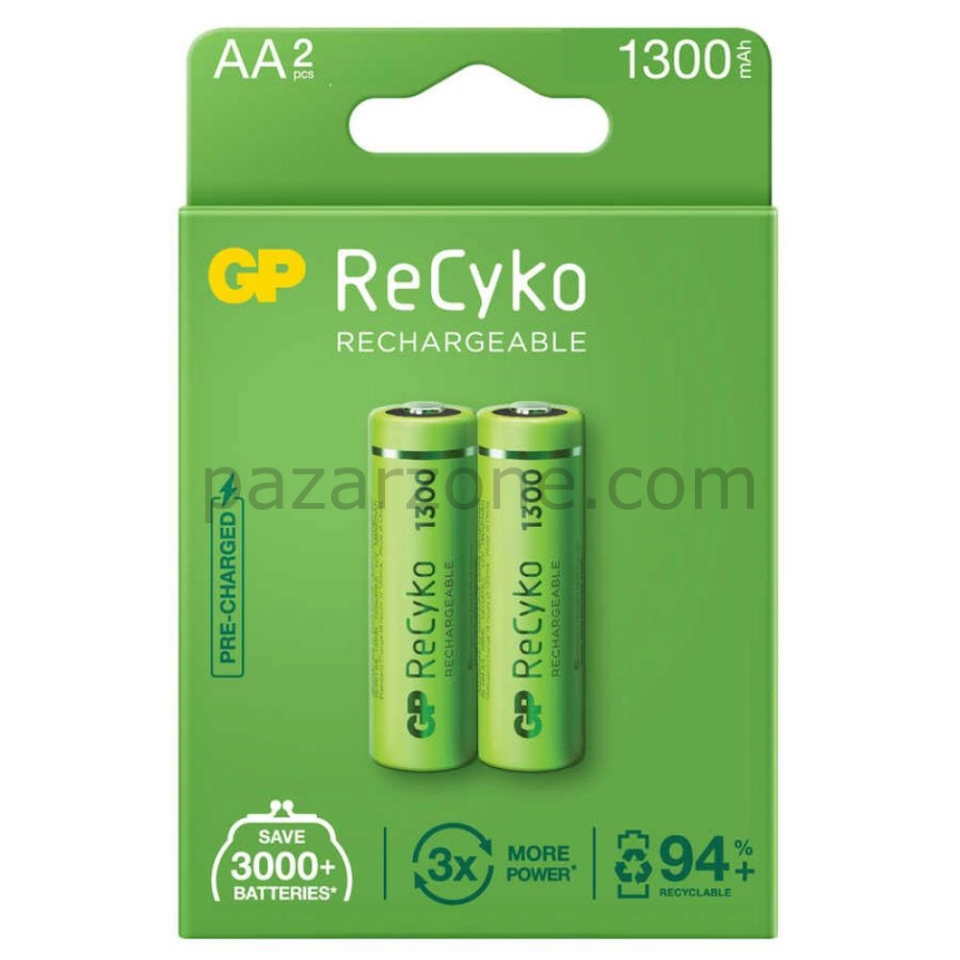 Gp Recyko 1300mah Aa Şarj Edilebilir Kalem Pil 2'li Paket