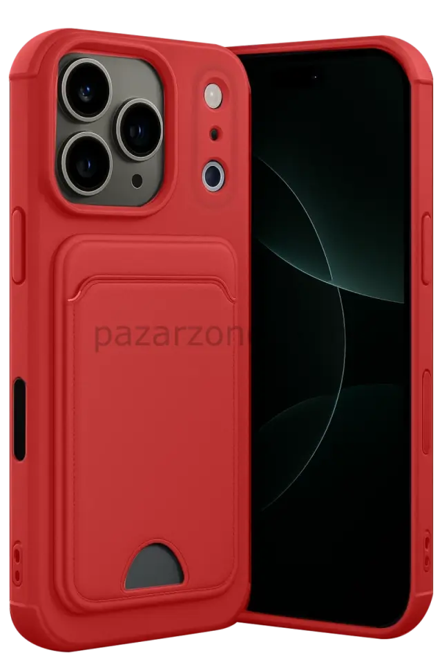 Newface Apple iPhone 17 Pro Max Kelvin Kartvizitli Silikon - Kırmızı