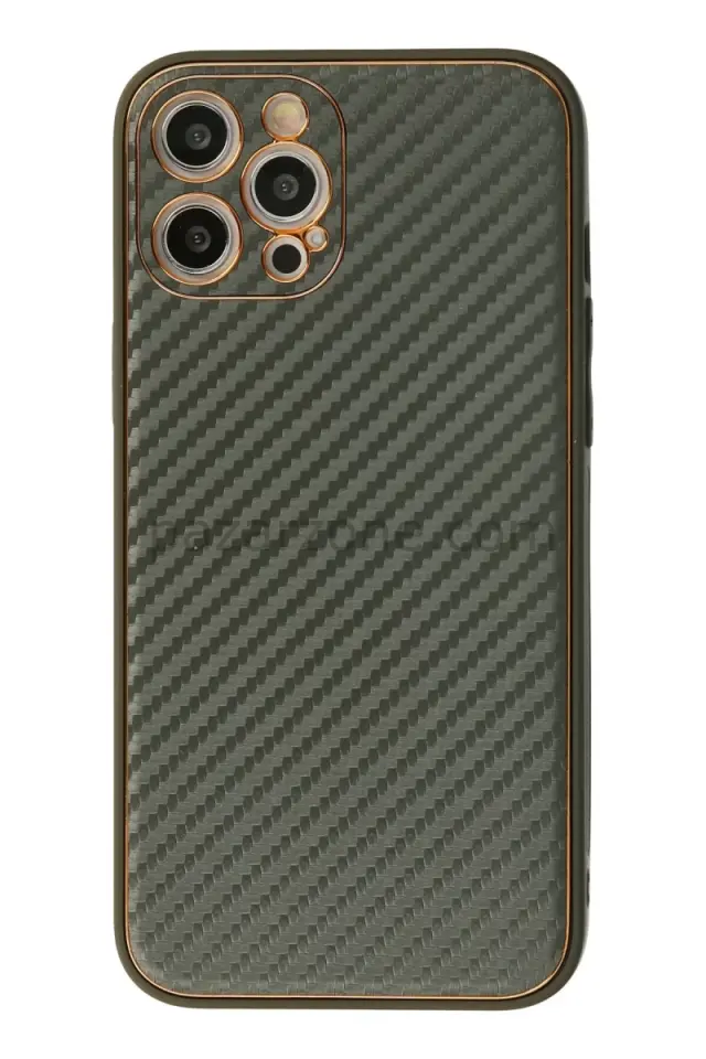 Newface Apple iPhone 12 Pro Kılıf Coco Karbon Silikon - Füme