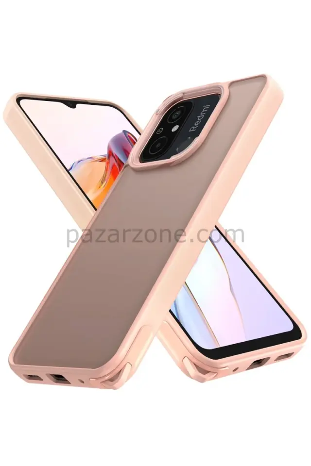 Newface Xiaomi Redmi 12C Kılıf Elegant Kapak - Pudra