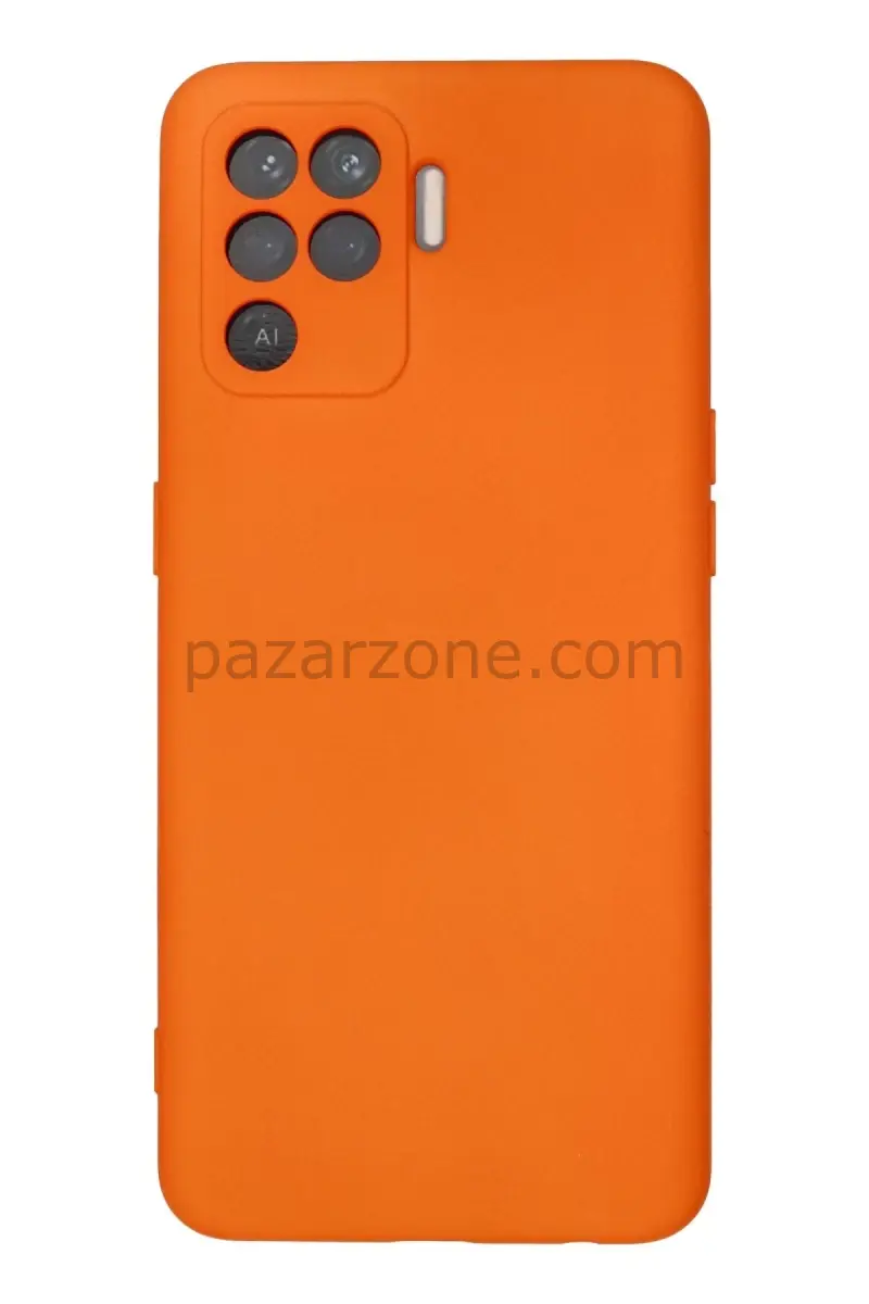 Newface Oppo Reno 5 Lite Kılıf Nano içi Kadife Silikon - Turuncu
