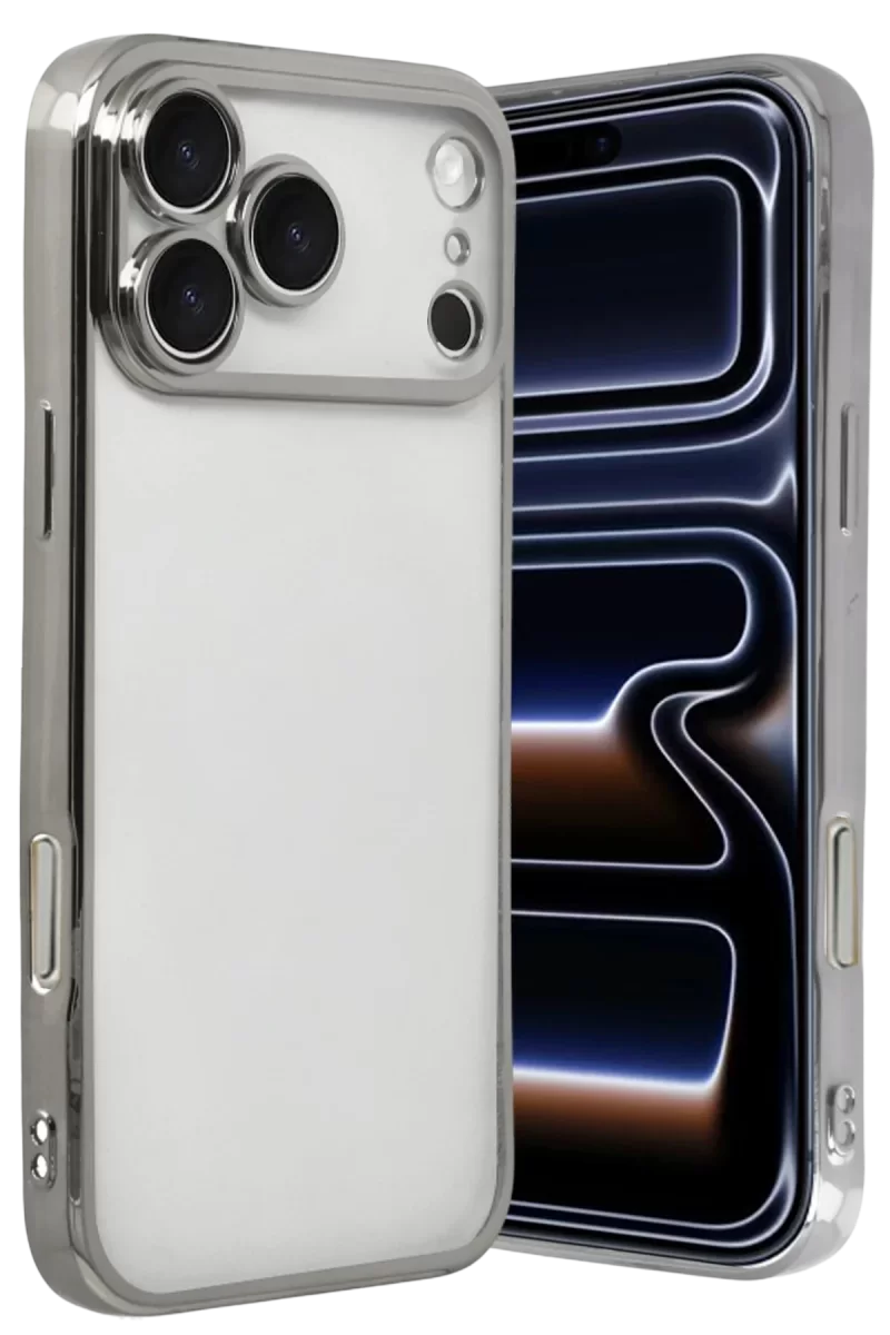 Newface Apple iPhone 17 Pro Max Razer Lensli Silikon - Gümüş