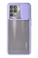 Newface Oppo Reno 5 Lite Kılıf Palm Buzlu Kamera Sürgülü Silikon - Lila