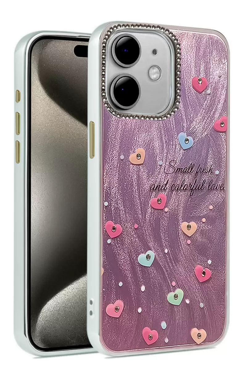 Newface Apple iPhone 11 Kılıf Blade Aynalı Desenli Kapak - Desen 8