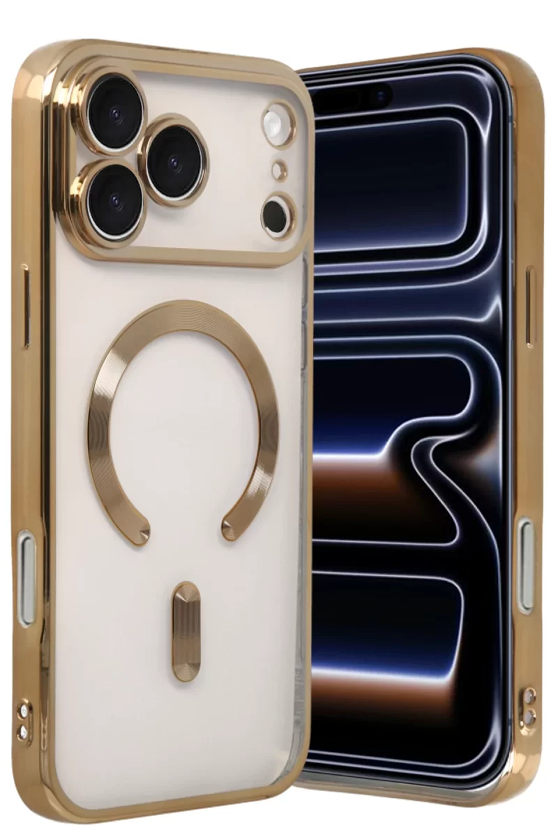 Newface Apple iPhone 17 Pro Max Kross Magneticsafe Kapak - Gold