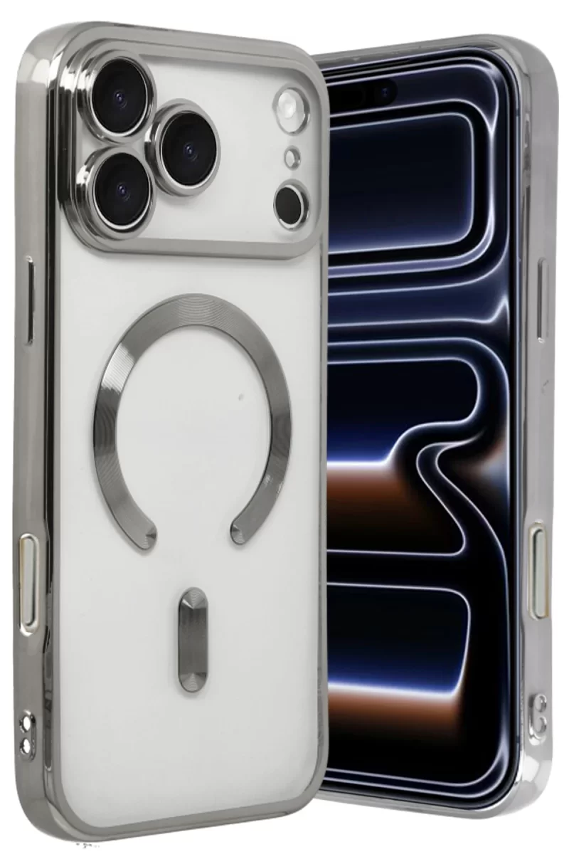 Newface Apple iPhone 17 Pro Max Kross Magneticsafe Kapak - Gümüş
