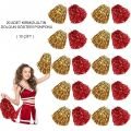 Kırmızı - Altın Metalik Dolgun Gösteri Ponponu 20 Adet (10 Çift)