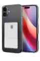 Newface Apple iPhone 16 Plus Kılıf Kart Şeffaf Silikon - Şeffaf