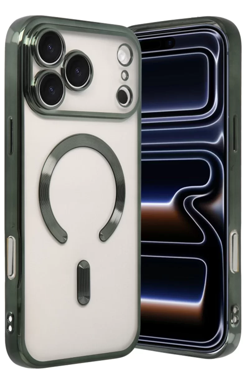 Newface Apple iPhone 17 Pro Max Kross Magneticsafe Kapak - Koyu Yeşil