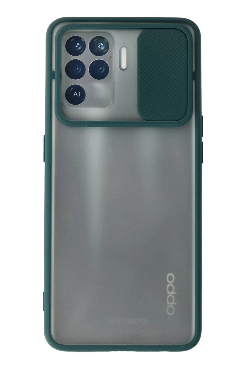 Newface Oppo Reno 5 Lite Kılıf Palm Buzlu Kamera Sürgülü Silikon - Yeşil