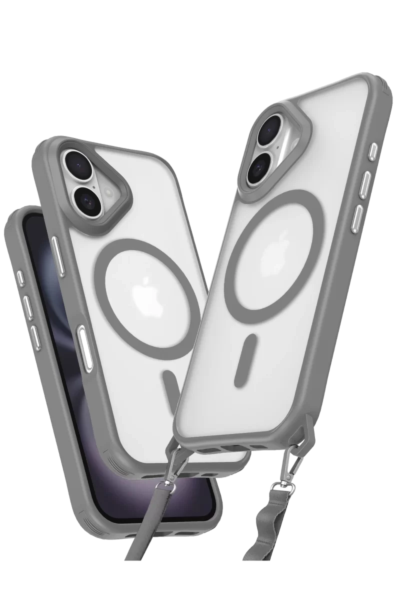 Newface Apple iPhone 16 Plus Kılıf Enka Magsafe Silikon Kılıf - Titan Gri