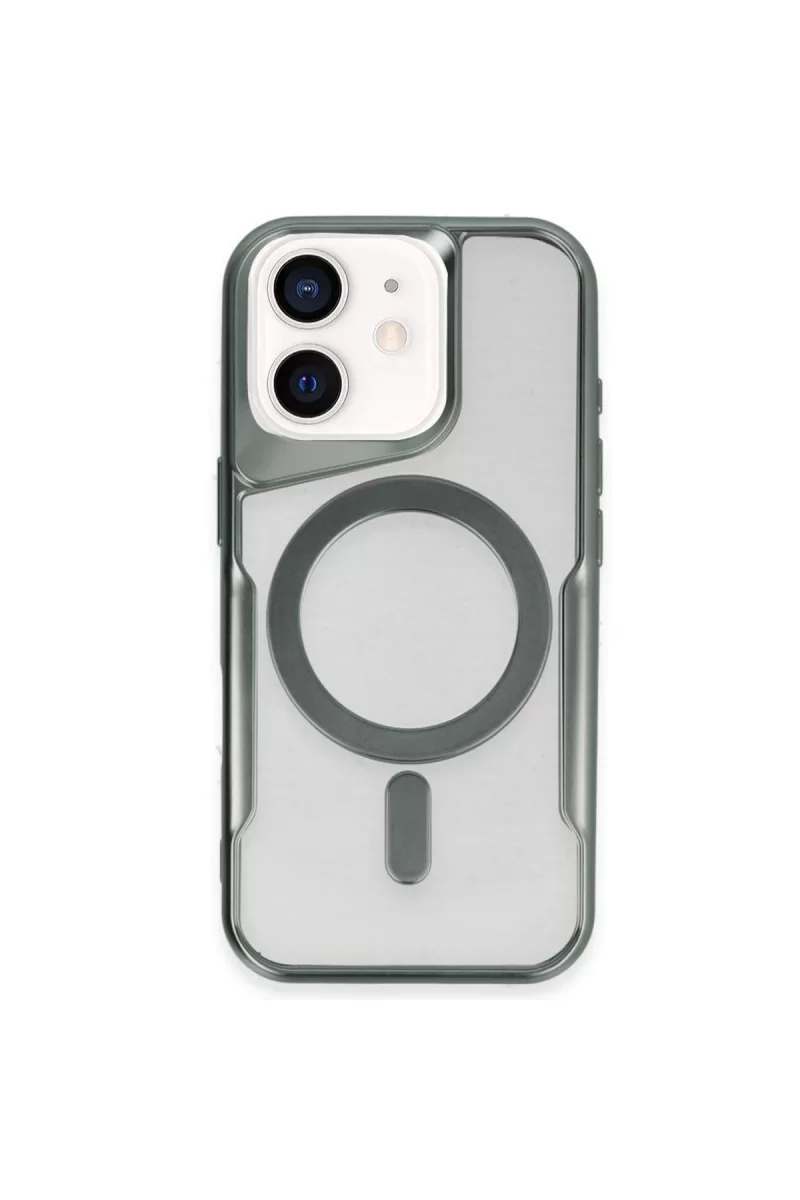 Newface Apple iPhone 11 Kılıf Boyi Magsafe Silikon Kapak - Yeşil
