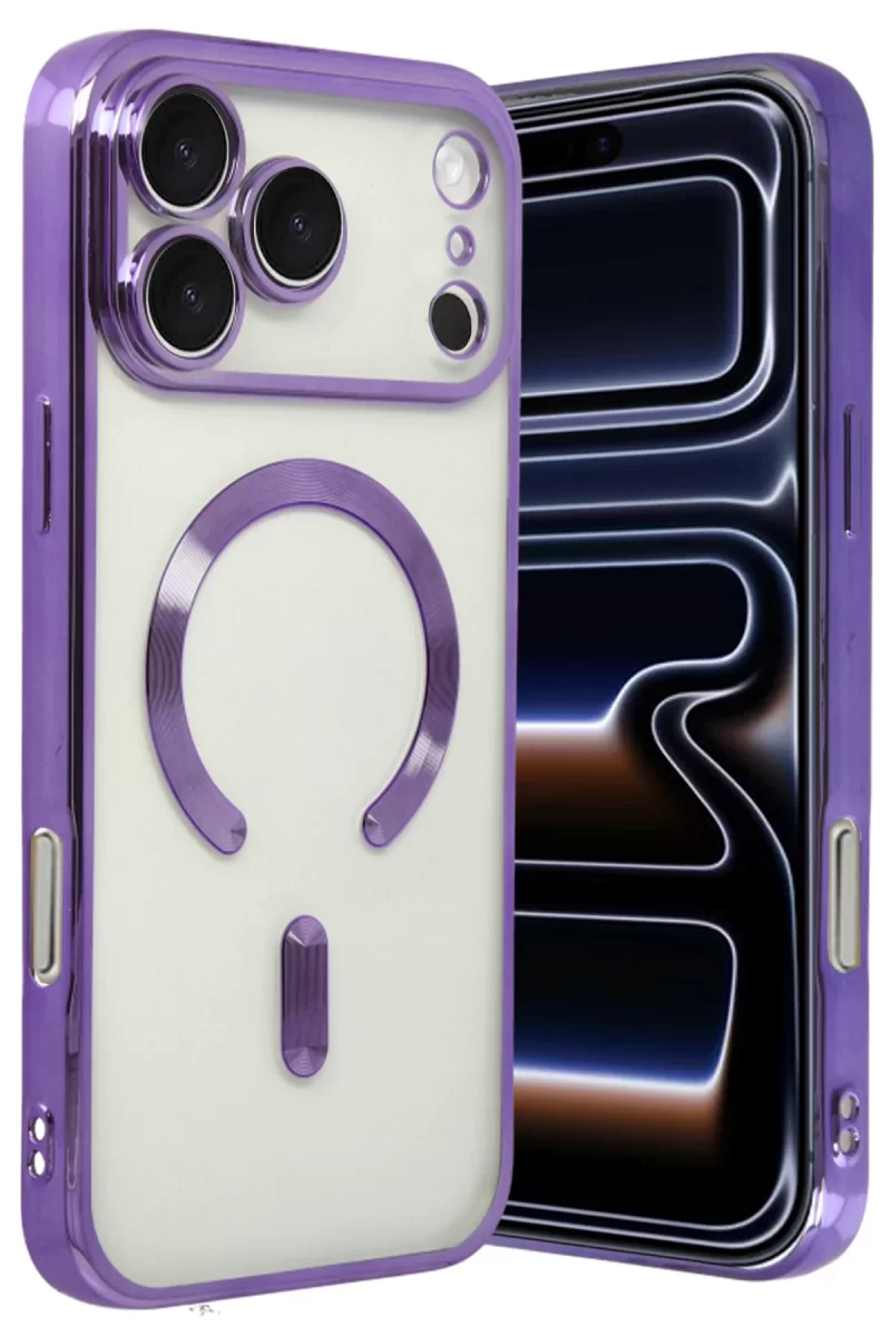 Newface Apple iPhone 17 Pro Max Kross Magneticsafe Kapak - Mor