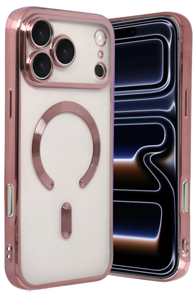 Newface Apple iPhone 17 Pro Max Kross Magneticsafe Kapak - Rose