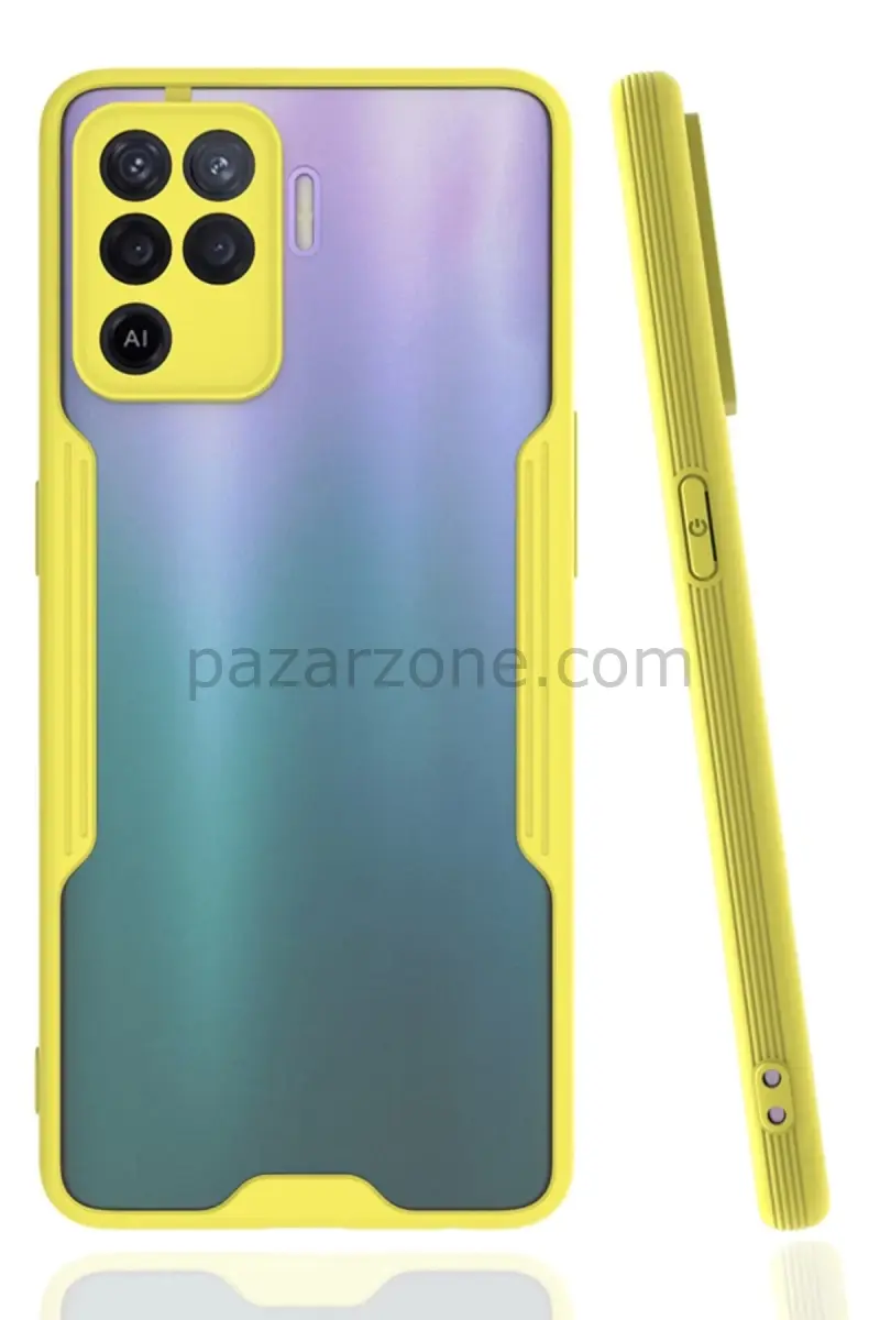 Newface Oppo Reno 5 Lite Kılıf Platin Silikon - Sarı