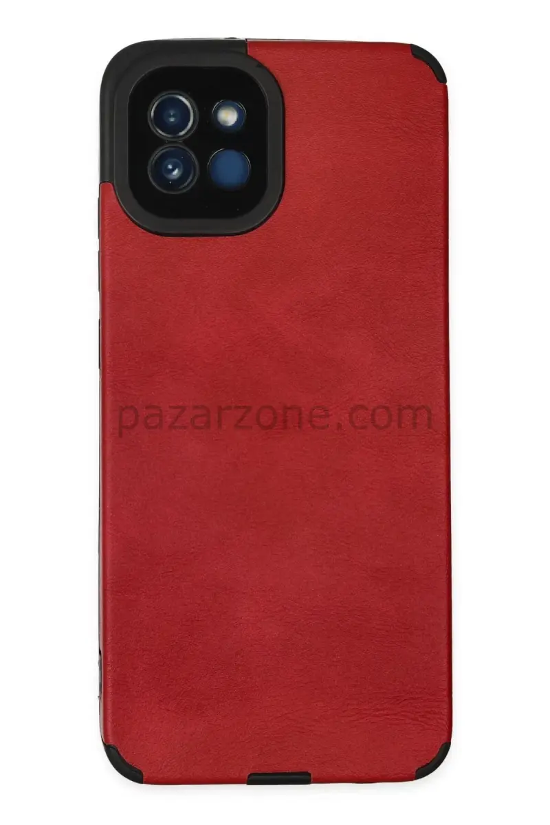 Newface Samsung Galaxy A03 Kılıf Loop Deri Silikon - Kırmızı