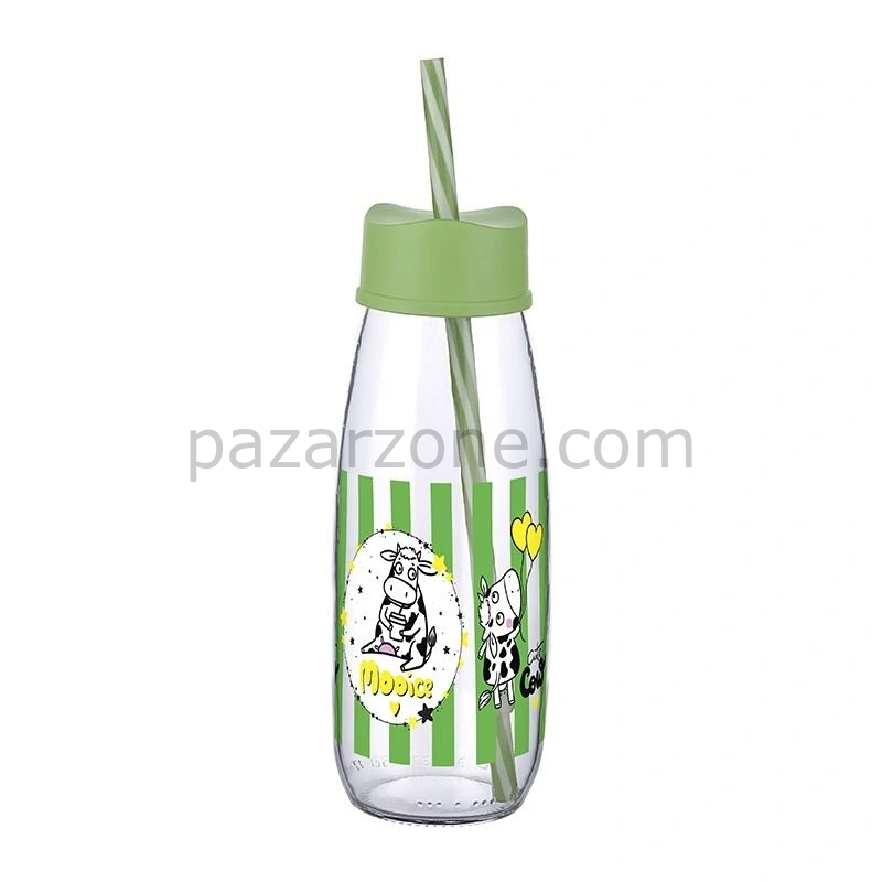 Hayvan Figürlü Pipetli Su Ve Süt Şişesi Cam 500 Ml