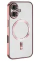 Newface Apple iPhone 16 Plus Kılıf Kross Magneticsafe Kapak - Pembe